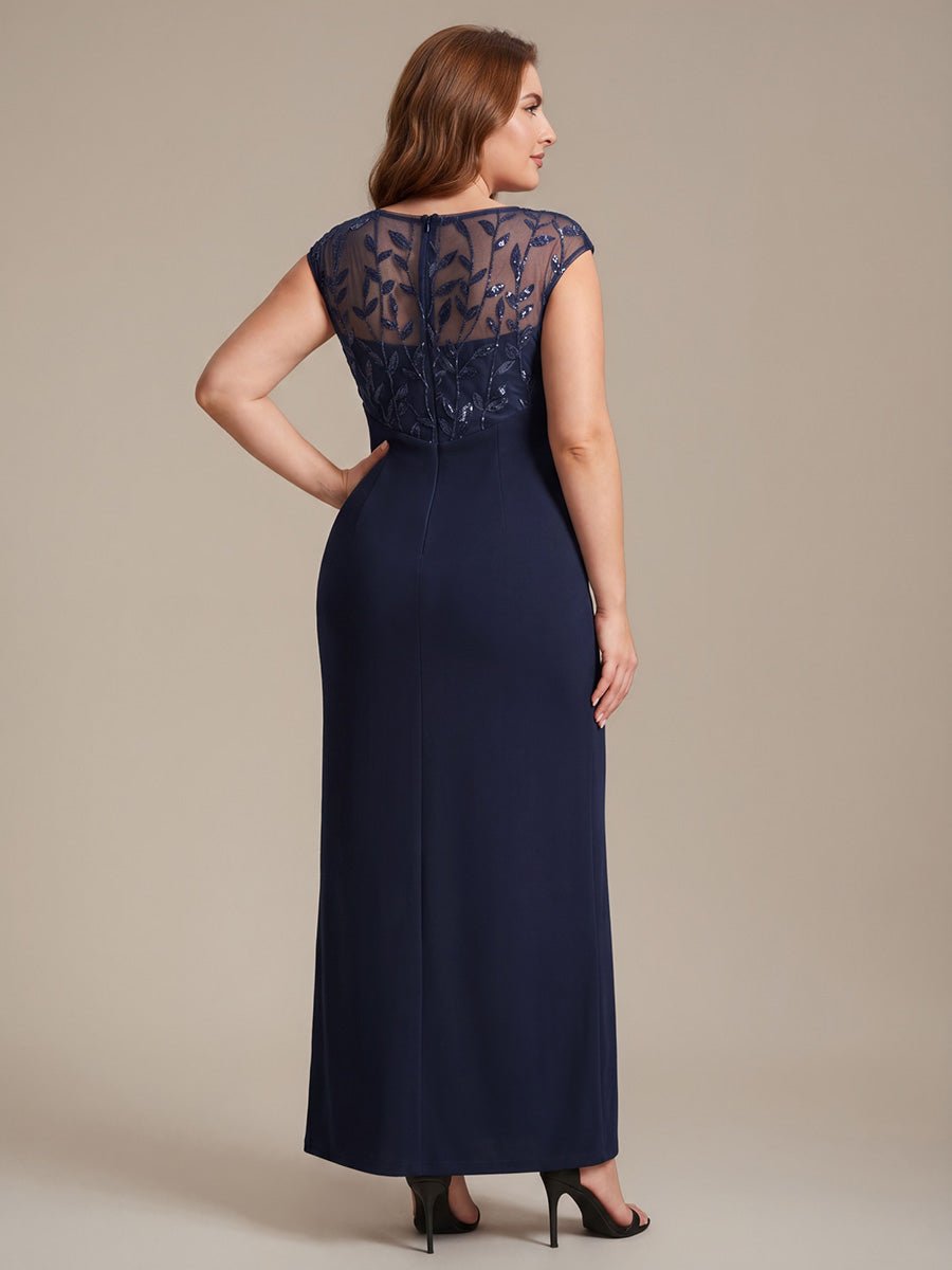 Knotted Crepe Cap Sleeve Wedding Guest Dress