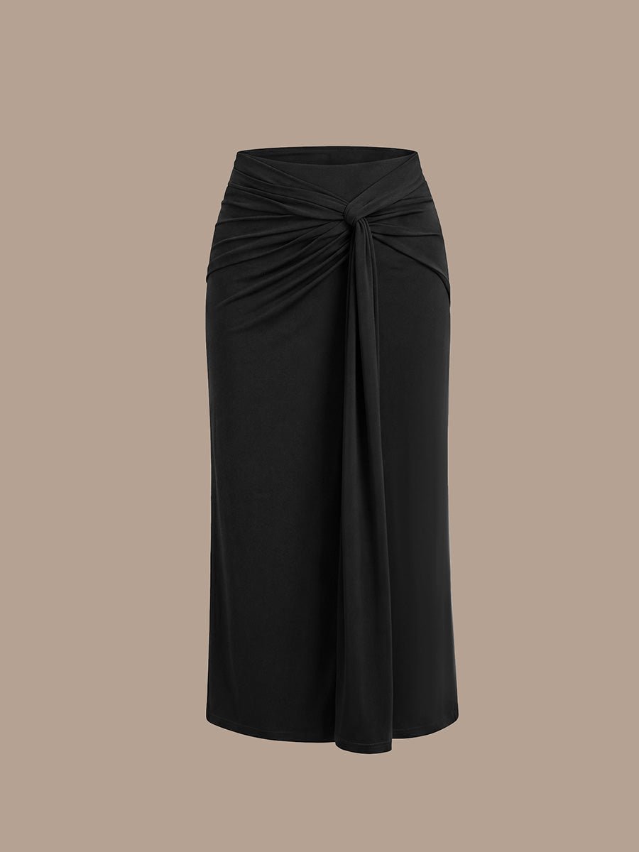 Knot Detail Knit Bodycon Skirts