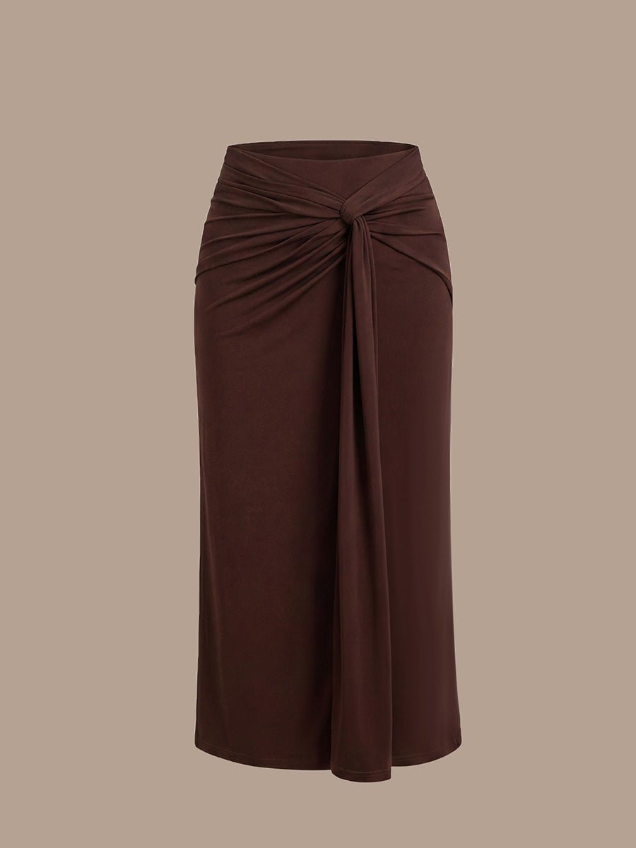 Knot Detail Knit Bodycon Skirts