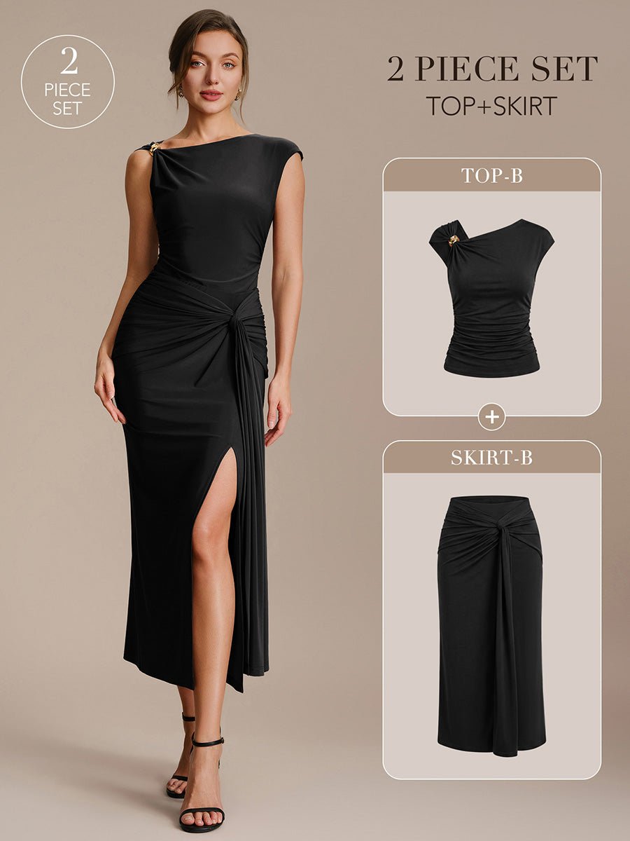 Knot Detail Knit Bodycon Skirts