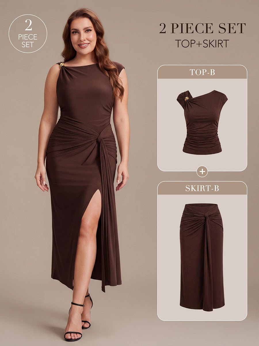 Knot Detail Knit Bodycon Skirts