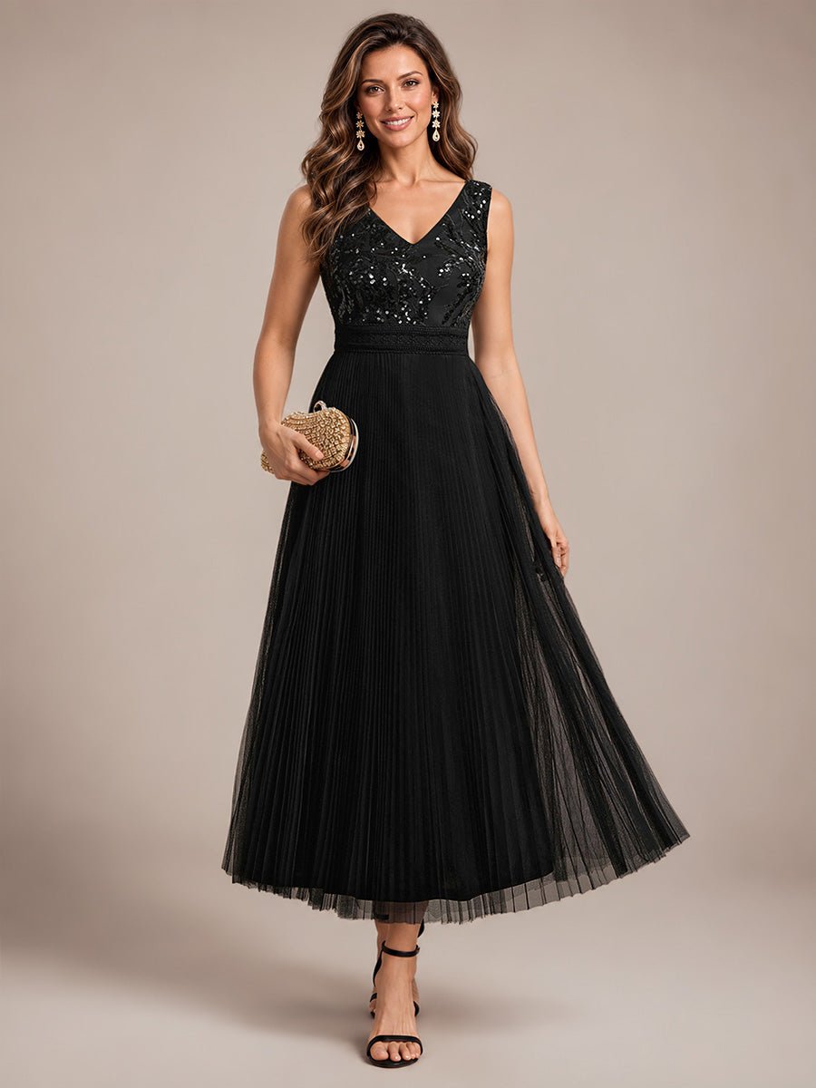 Tulle Sleeveless A-Line Wedding Guest Dress