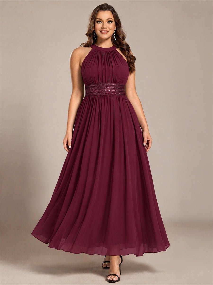 Plus Size Corset Chiffon Bridesmaid Dress