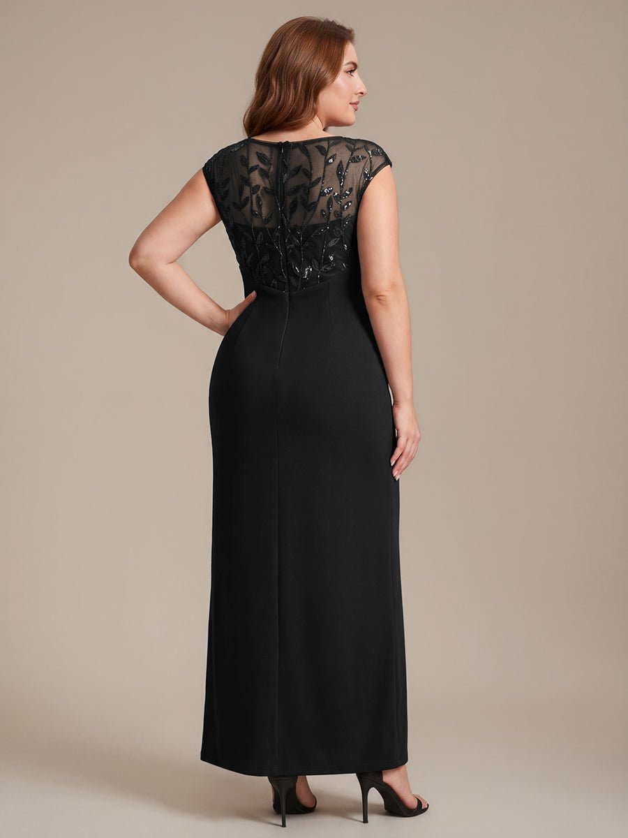 Knotted Crepe Cap Sleeve Wedding Guest Dress