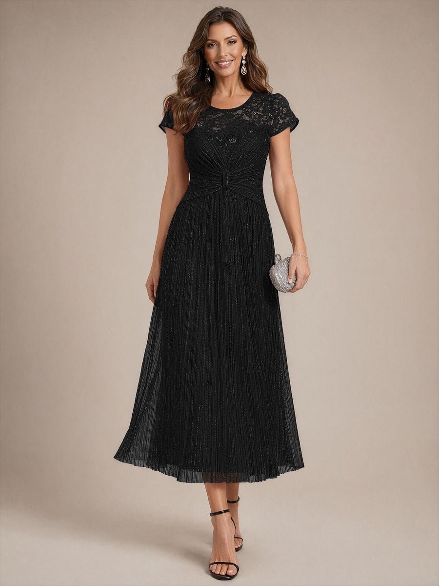 Tulle Cap Sleeve A-Line Wedding Guest Dress