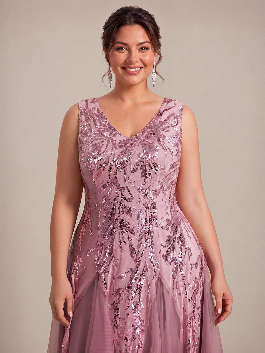 Sequin Sleeveless Midi Wedding Guest Dress